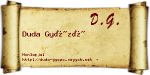 Duda Győző névjegykártya